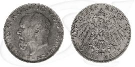2 Mark Ludwig König von Bayern 1914 Münze Vorderseite und Rückseite zusammen