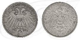2 Mark Lübeck 1906 Silbermünze Münze Vorderseite und Rückseite zusammen