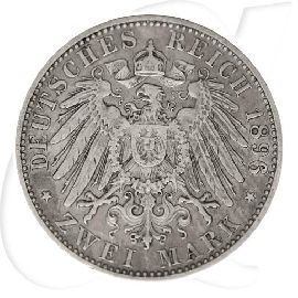 2 Mark Otto König von Bayern 1896 Münzen-Wertseite