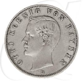 2 Mark Otto König von Bayern 1901 Münzen-Bildseite