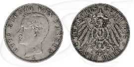 2 Mark Otto König von Bayern 1905 Münze Vorderseite und Rückseite zusammen