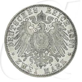 Deutschland 1898 2 Mark Schaumburg-Lippe Georg Münzen-Wertseite
