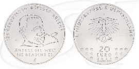 20 Euro Brecht 2023 Deutschland Bertolt Münze Vorderseite und Rückseite zusammen