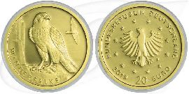 20 Euro Gold Wanderfalke Münze Vorderseite und Rückseite zusammen