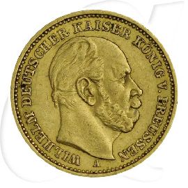 Deutschland Preussen 20 Mark Gold 1883 A ss Wilhelm I. Münzen-Bildseite