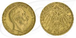 20 Mark Gold 1912 J Münze Vorderseite und Rückseite zusammen