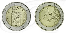 2012 San Marino 2 Euro Umlauf Münze Kurs Münze Vorderseite und Rückseite zusammen