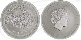 2015 Ziege 8 Dollar Australien Silber Lunar Münze Vorderseite und Rückseite zusammen