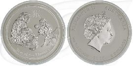 2016 Affe 8 Dollar Australien Silber Lunar Münze Vorderseite und Rückseite zusammen