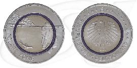 2021 J Polare Zone 5 Euro violetter Ring Hamburg Münze Vorderseite und Rückseite zusammen
