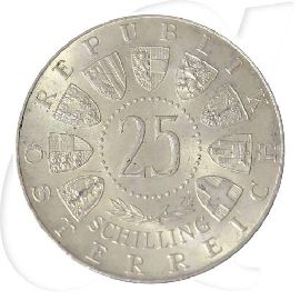 25 Schilling Österreich Silber Wertseite