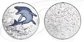 3 Euro 2020 Mosasaurus Österreich Münze Vorderseite und Rückseite zusammen