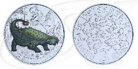 3 Euro Ankylosaurus 2020 Österreich Münze Vorderseite und Rückseite zusammen