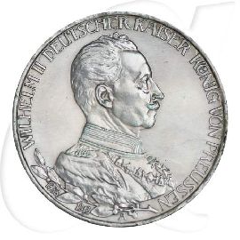 Deutschland Preussen 3 Mark 1913 ss Wilhelm II. Regierungsjubiläum