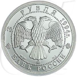 Russland 3 Rubel 1994 Silber PP Pokrow-Kirche am Nerl
