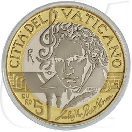 5 Euro 2020 Vatikan Ludwig van Beethoven Münzen-Wertseite