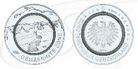 5 Euro Gemäßigte Zone Münze Vorderseite und Rückseite zusammen