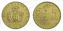 5 Euro San Marino 2019 Münze Vorderseite und Rückseite zusammen