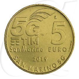 San Marino 5 Euro 2019 5G Netz st