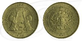 5 Euro San Marino 2019 Zwillinge Münze Vorderseite und Rückseite zusammen