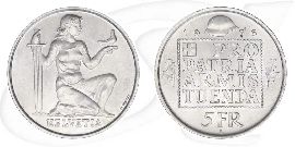 5-franken-1936-wehranleihe Münze Vorderseite und Rückseite zusammen