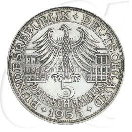 5 Mark 1955 Markgraf Münzen-Wertseite