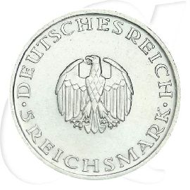 5 Reichsmark Lessing 1929 A Münzen-Wertseite