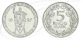 5 Reichsmark Rheinlande 1925 D Münze Vorderseite und Rückseite zusammen