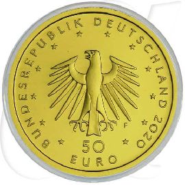 50 Euro Goldmünze 2020 Orchesterhorn Münzen-Wertseite