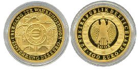 BRD 100 Euro 2002 A vz-st original Einführung des Euro Anlagegold 15,55g fein