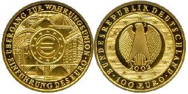 BRD 100 Euro 2002 J vz-st original Einführung des Euro Anlagegold 15,55g fein Vorderseite und Rückseite zusammen ohne Münzkapsel