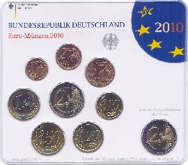BRD Kursmünzensatz 2010 F st OVP