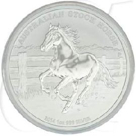 Australien 1$ 2014 BU Silber fein Stock Horse
