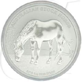 Australien 1$ 2016 BU Silber fein Stock Horse