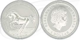 Australien 1$ 2017 BU Silber fein Stock Horse