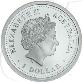 Australien 2001 Lunar Jahr der Schlange 1 Dollar Münzen-Wertseite