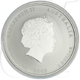 Australien 1 Dollar 2008 BU Silber Lunar II Jahr der Maus
