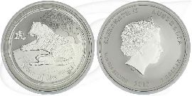 Australien 2010 Tiger Lunar 1 Dollar Silber Münze Vorderseite und Rückseite zusammen