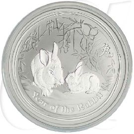 Australien 2011 Hase Lunar 1 Dollar Silber Münzen-Bildseite