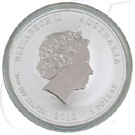 Australien 1 Dollar 2012 BU Silber Weißer Drache ANA CoinShow Philadelphia