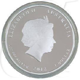 Australien 1 Dollar 2012 PP Silber Roter Drache