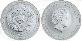 Australien 2012 Lunar Jahr des Drachen 1 Dollar Münze Vorderseite und Rückseite zusammen