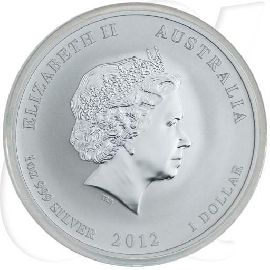 Australien 1 Dollar 2012 BU Silber Lunar II Jahr des Drachen
