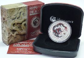 Australien 1 Dollar 2012 BU Silber Schwarzer Drache CoinShow WMF