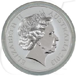 Australien 1$ 2013 BU Silber fein Salzwasserkrokodil