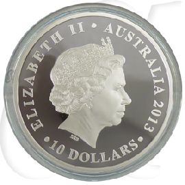 Australien 10 Dollar 2013 PP Silber teilcoloriert Down Under Opernhaus Sydney