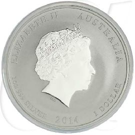 Australien 1 Dollar 2014 BU Silber Lunar II Jahr des Pferdes