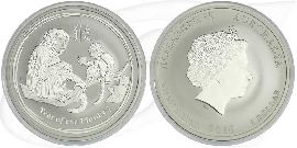 Australien 2016 Affe Lunar 1 Dollar Silber Münze Vorderseite und Rückseite zusammen