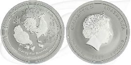 Australien 2017 Hahn Lunar 1 Dollar Silber Münze Vorderseite und Rückseite zusammen