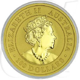 Australien Gold Känguru 2020 1 Unze 100 Dollar Münzen-Wertseite